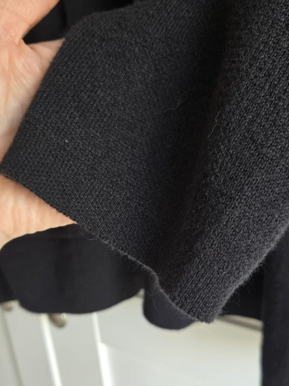 Lily Morgan Black Cotton Blend Knit Blazer Cardigan Size L PTP20 - Picture 7 of 9